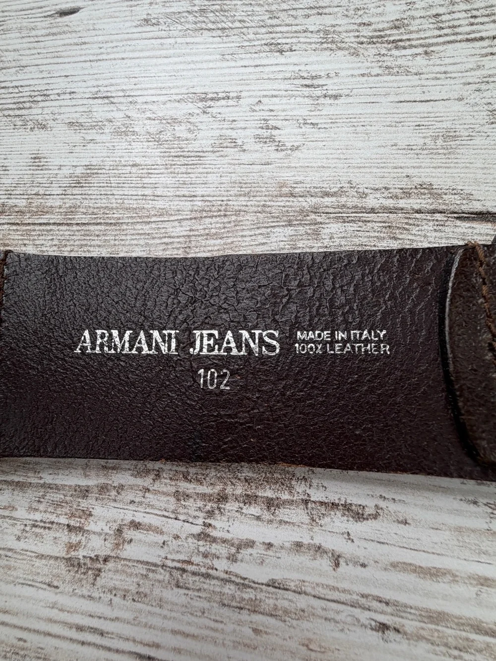 RARE Armani Jeans Brown Leather Belt sz 102 GUC Vintage possibly appx 32